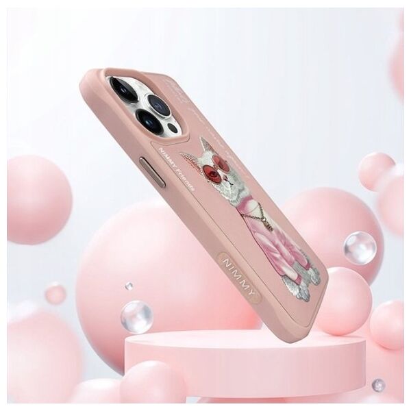 Nimmy iPhone 15 Pro 6.1" Case Pink Glasses Cool Cat