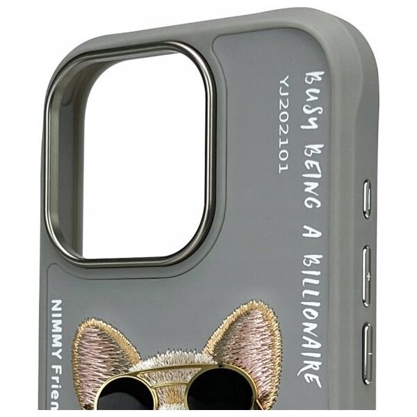Nimmy iPhone 16 Pro Max 6.9" case gray/grey Glasses Cool Dog