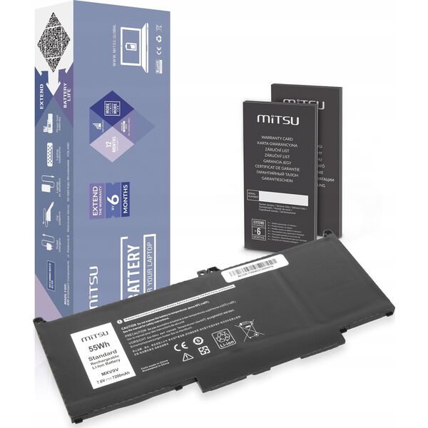 Bateria Mitsu Bateria MXV9V do Dell Latitude 5300 5310 7300 7400