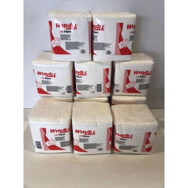WYPALL Kimberly-Clark WypAll L40 PowerClean - Τετραπλές πετσέτες μιας χρήσης υψηλής απορρόφησης, λευκές - 1 συσκευασία x 56 τμημάτων 13941360 36000057010