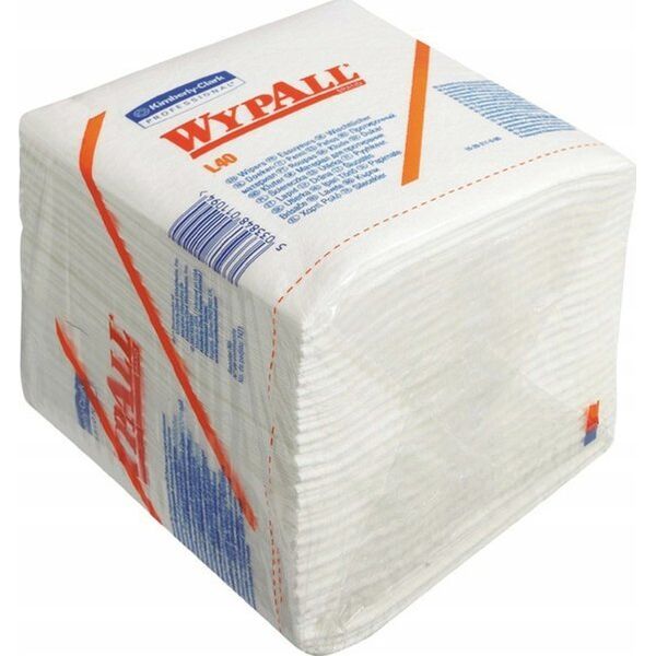 WYPALL Kimberly-Clark WypAll L40 PowerClean - Τετραπλές πετσέτες μιας χρήσης υψηλής απορρόφησης, λευκές - 1 συσκευασία x 56 τμημάτων 13941360 36000057010