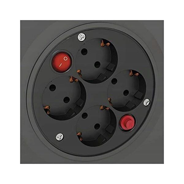 PVC Extension Cord Reel- 4 sockets, 25m, 1,5mm2 SCHUKO