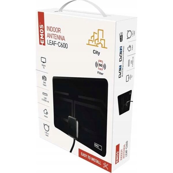 Indoor Antenna CITY LEAF-C600, DVB-T2, DAB, LTE/4G/5G Filter
