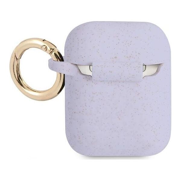Guess Etui ochronne GUA2SGGEU Silicone Glitter do AirPods 1/2 fioletowe