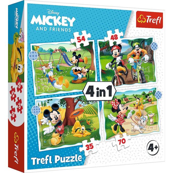 Trefl Puzzle 4w1 Fajny dzień Mickiego / Disney Standard Characters 34604 Trefl p8