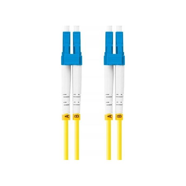 Lanberg Patchcord światłowodowy Lanberg SM LC/UPC-LC/UPC DUPLEX 3.0MM LSZH G657A1 0.5m żółty