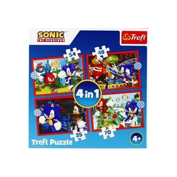 Trefl Puzzle 4w1 Przygody Sonica TREFL