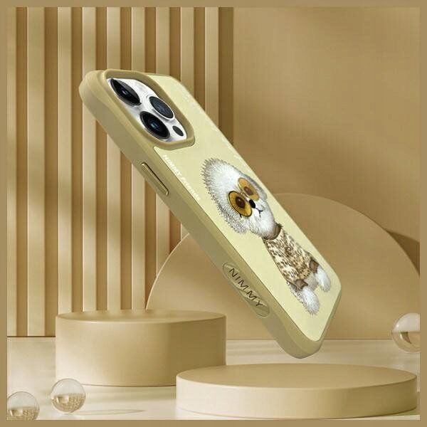 Nimmy iPhone 15 Pro Max 6.7" case khaki Glasses Cool Dog