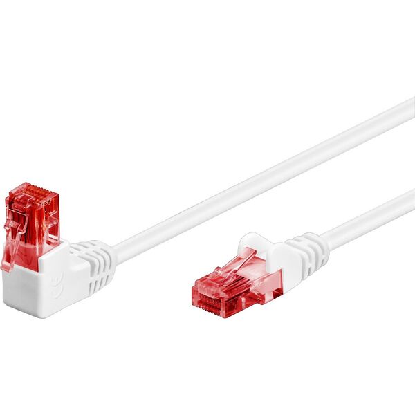 Goobay GOOBAY Patchcord U/UTP Kat. 6 Prosty / Kątowy 90 Biały 0,25m