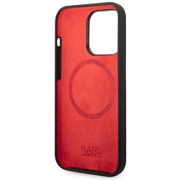 Karl Lagerfeld Karl Lagerfeld KLHMP14XSLMP1K iPhone 14 Pro Max 6,7" hardcase czarny/black Silicone Plaque Magsafe NoSize