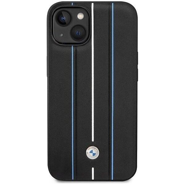 BMW Etui BMW BMHCP14S22RVSK Apple iPhone 14 czarny/black hardcase Leather Stamp Blue Lines