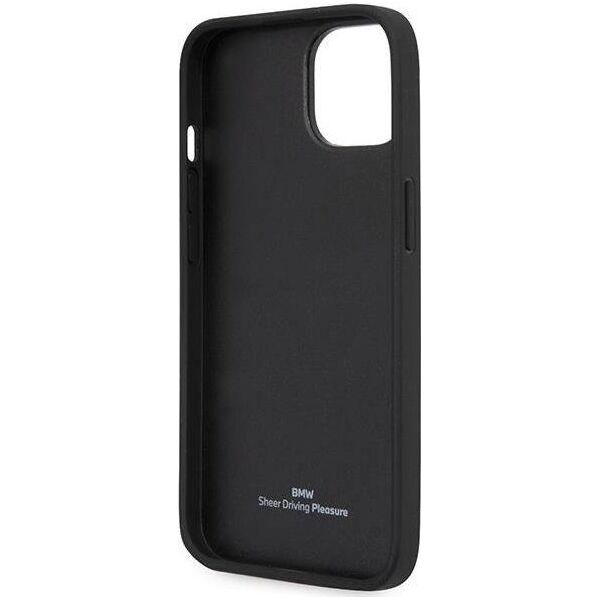BMW Etui BMW BMHCP14S22RVSK Apple iPhone 14 czarny/black hardcase Leather Stamp Blue Lines