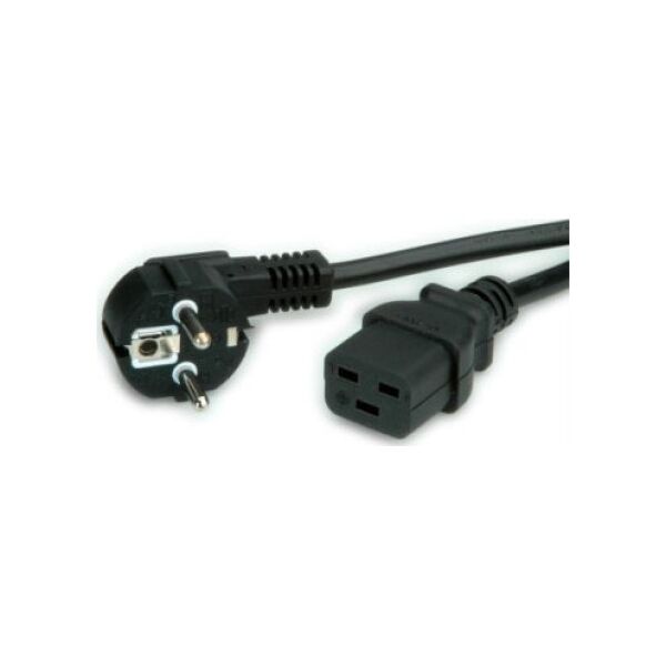 Kabel zasilający Value VALUE Kabel zasilający z uziemieniem - IEC320-C19 16A, czarny, 2 m
