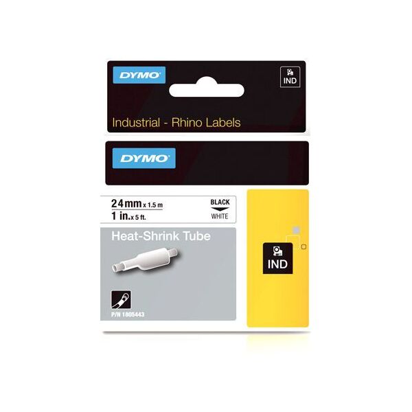 Dymo Rurka Termokurczliwa Rhino 24Mm X 1.5 M Biała/Czarny Nadruk (1805443)
