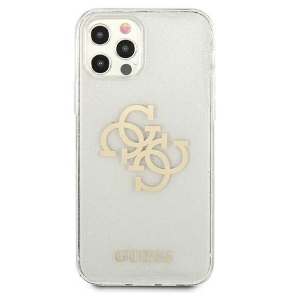 Guess case for iPhone 12 Pro Max 6,7&quot; GUHCP12LPCUGL4GTR transparent hard case Glitter 4G Big Logo 3666339004941