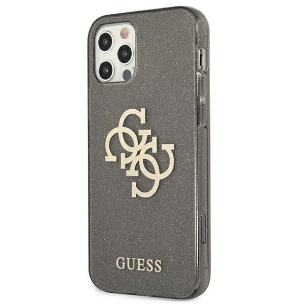 Guess case for iPhone 12 Pro Max 6,7&quot; GUHCP12LPCUGL4GBK black hard case Glitter 4G Big Logo 3666339004859