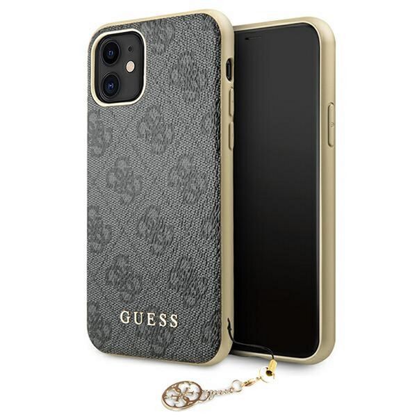 Guess case for iPhone 11 GUHCN61GF4GGR gray hard case 4G Charms Collection 3666339016333