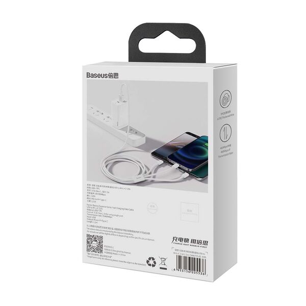 Baseus cable 3in1 Superior USB - Lightning + USB-C + microUSB 1,5 m 3,5A white 6953156205536