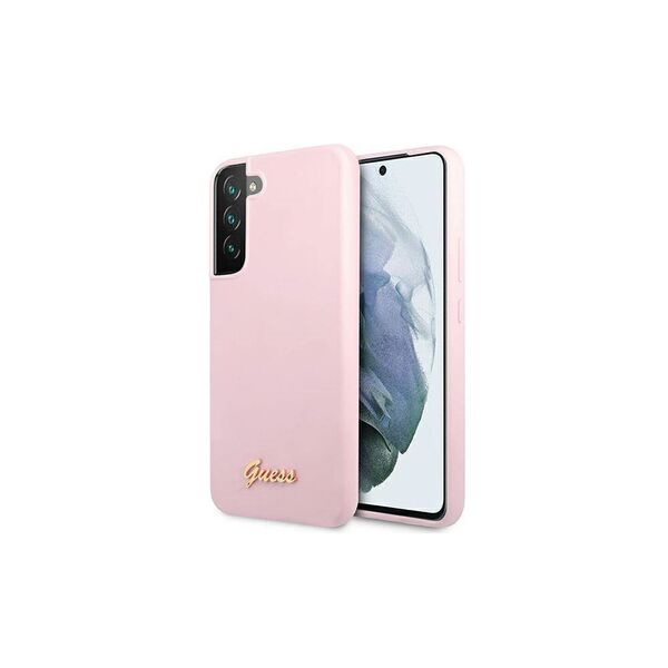 Guess case for Samsung Galaxy S22 Plus GUHCS22MLSLMGLA lavender hardcase Silicone Script Metal Logo 3666339042516