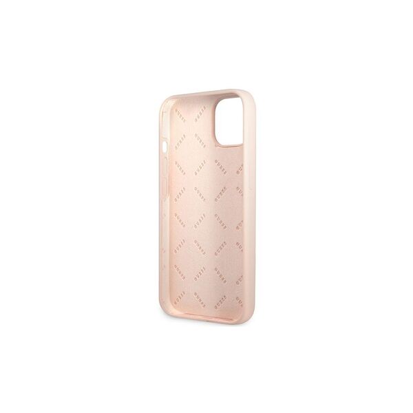 Guess case for iPhone 13 6,1&quot; GUHCP13MSLTGP pink hard case Silicone Triangle Logo 3666339041007