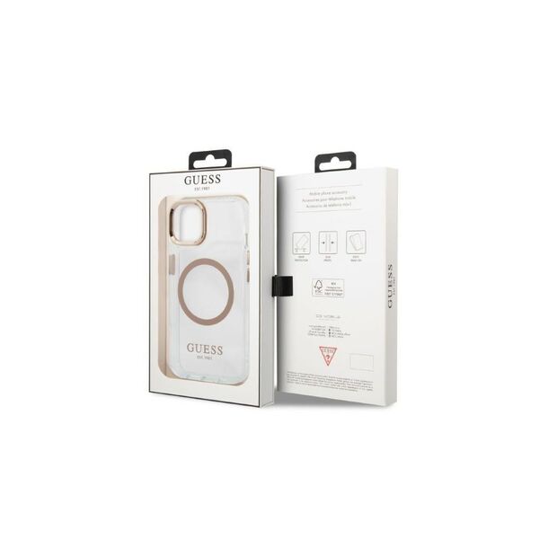 Guess case for iPhone 13 Pro Max 6,7&quot; GUHMP13XHTRMD gold HC Magsafe Metal Outline Gold 3666339057169