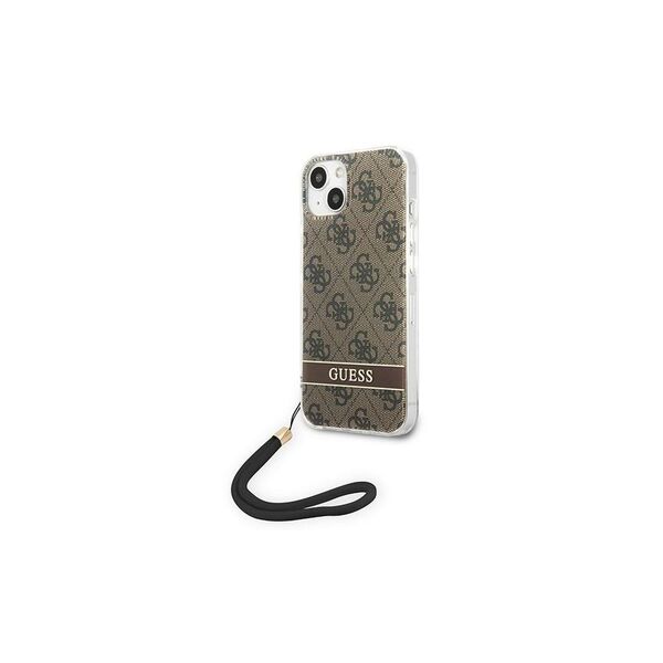 Guess case for iPhone 14 Pro 6,1&quot; GUOHCP14LH4STW brown HC PC/TPU Print 4G Cord 3666339093853