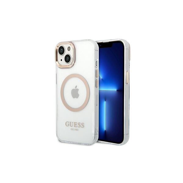 Guess case for iPhone 14 Pro Max 6,7&quot; GUHMP14XHTRMD gold HC Magsafe Metal Outline 3666339069735