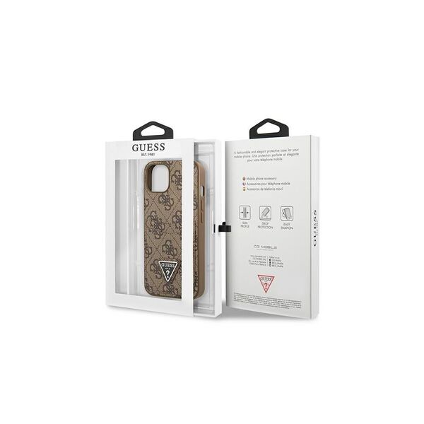 Guess case for iPhone 13 Pro / 13 6,1&quot; GUHCP13LP4TPW brown hardcase 4G Triangle Logo Cardslot 3666339048228