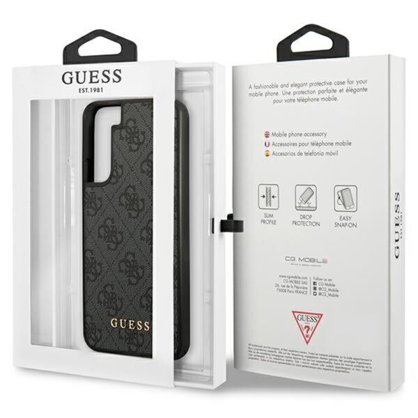 Guess case for Samsung Galaxy S23 GUHCS23SG4GFGR grey hardcase 4G Metal Gold Logo 3666339116958