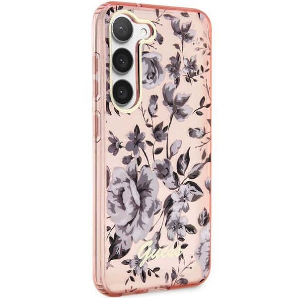 Guess case for Samsung Galaxy S23 Ultra GUHCS23LHCFWSP pink HC IML Flower 3666339117245
