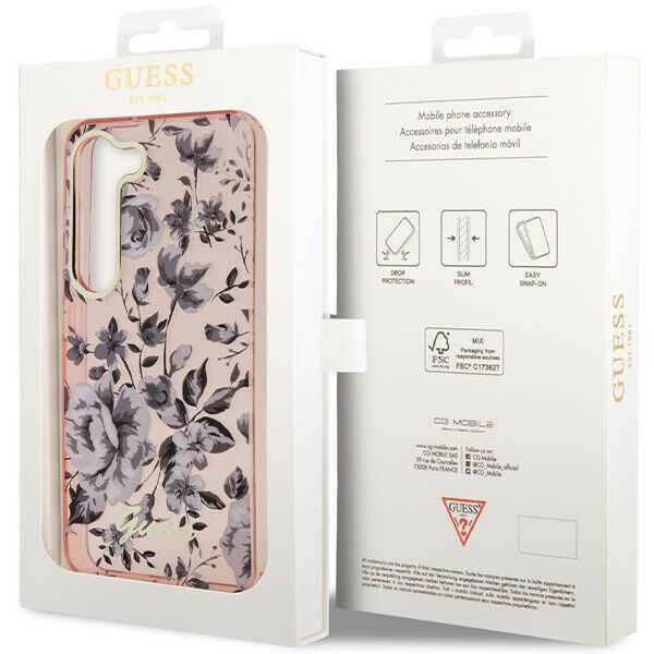 Guess case for Samsung Galaxy S23 Ultra GUHCS23LHCFWSP pink HC IML Flower 3666339117245