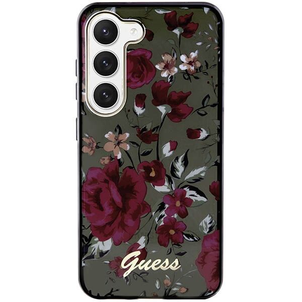 Guess case for Samsung Galaxy S23 GUHCS23SHCFWSA khaki HC IML Flower 3666339117252