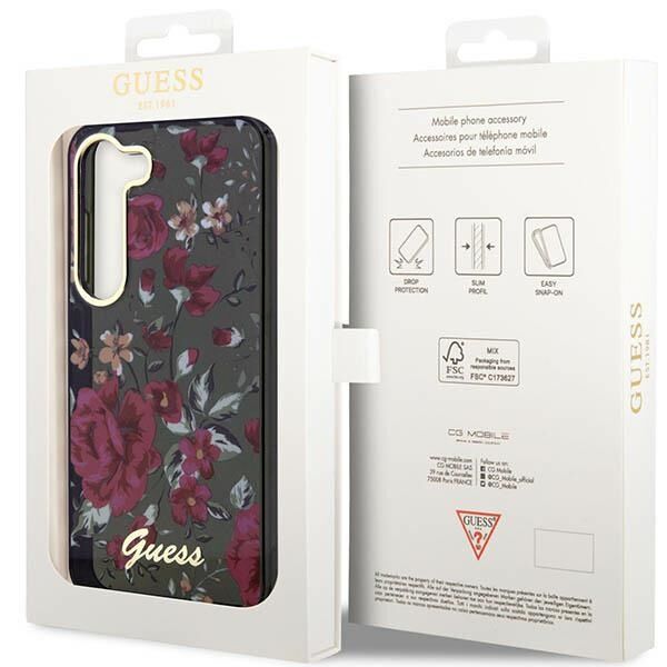 Guess case for Samsung Galaxy S23 GUHCS23SHCFWSA khaki HC IML Flower 3666339117252