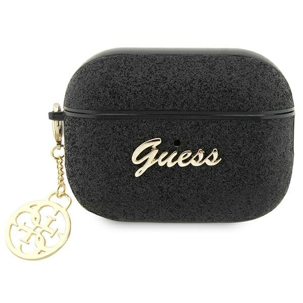 Guess case for AirPods Pro 2 GUAP2GLGSHK black PU Glitter Flake 4G 3666339110956