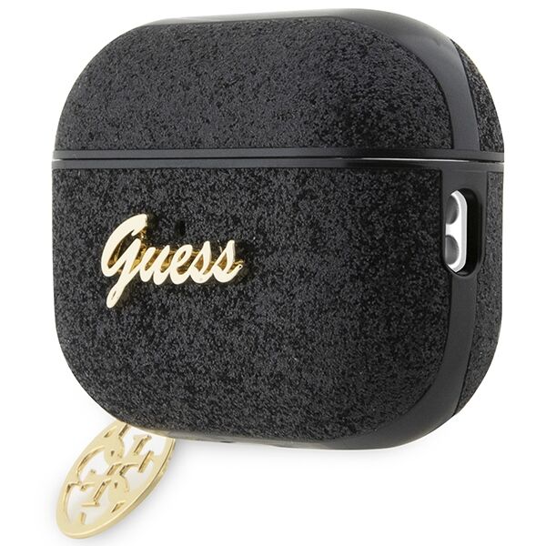 Guess case for AirPods Pro 2 GUAP2GLGSHK black PU Glitter Flake 4G 3666339110956