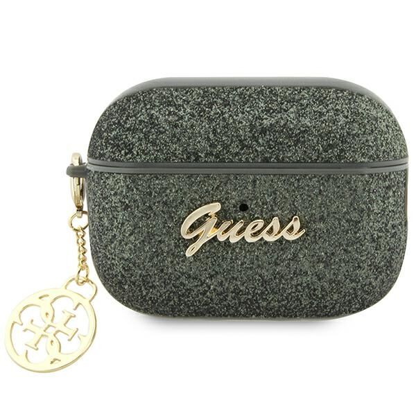 Guess case for AirPods Pro 2 GUAP2GLGSHA khaki PU Glitter Flake 4G 3666339110970