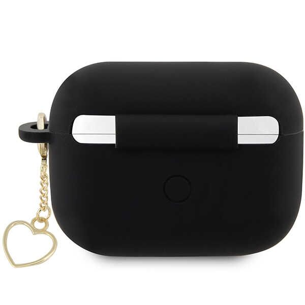 Guess case for AirPods Pro 2 GUAP2LSCHSK black Silicone Heart Charm 3666339102395