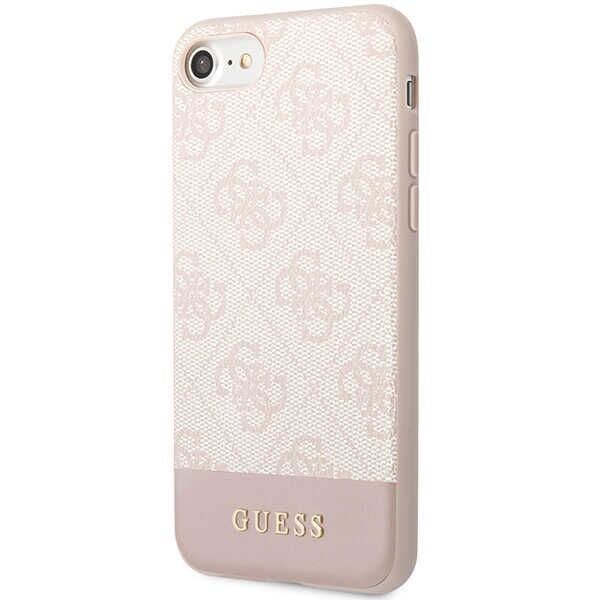 Guess case for iPhone 7 / 8 / SE GUHCI8G4GLPI pink HC PC/TPU 4G PU Bottom Stripe 3666339118907