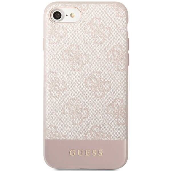 Guess case for iPhone 7 / 8 / SE GUHCI8G4GLPI pink HC PC/TPU 4G PU Bottom Stripe 3666339118907