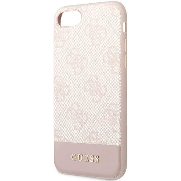 Guess case for iPhone 7 / 8 / SE GUHCI8G4GLPI pink HC PC/TPU 4G PU Bottom Stripe 3666339118907