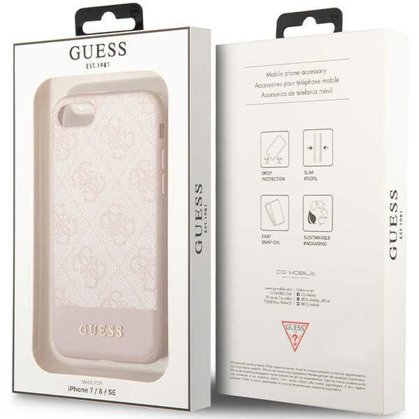 Guess case for iPhone 7 / 8 / SE GUHCI8G4GLPI pink HC PC/TPU 4G PU Bottom Stripe 3666339118907