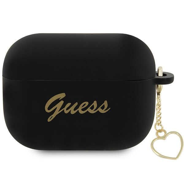 Guess case for AirPods Pro 2 GUAP2LSCHSK black Silicone Heart Charm 3666339102395