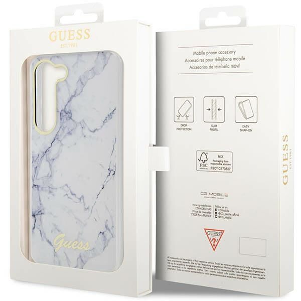 Guess case for Samsung Galaxy S23 GUHCS23SPCUMAH white HC PU/TPU Marble 3666339117405