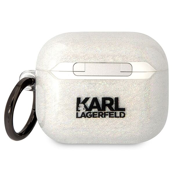 Karl Lagerfeld case for Airpods 3 KLA3HNKCTGT transparent Gliter Karl&Choupette 3666339088125