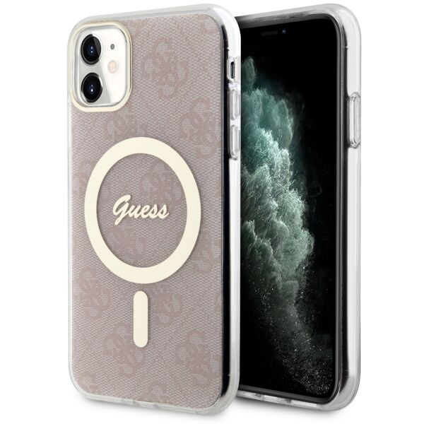 Guess case for iPhone 11 GUHMN61H4STP pink hardcase Magsafe IML 4G 3666339127343