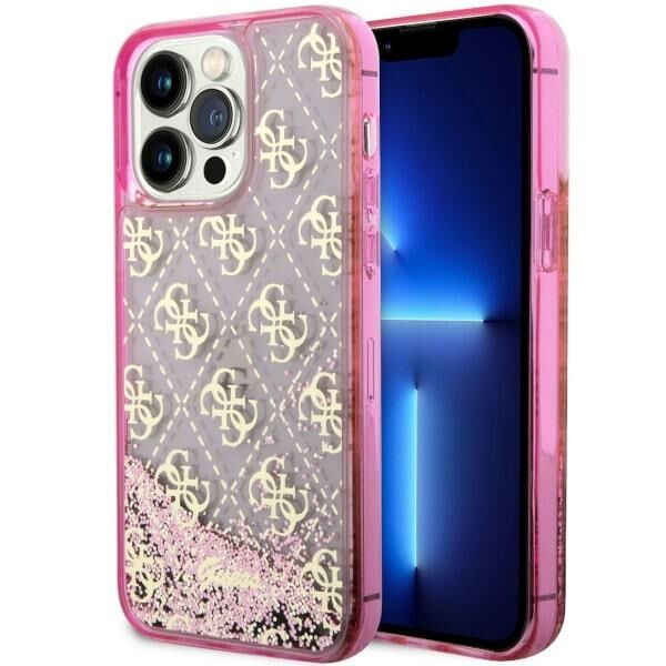 Guess case for iPhone 14 Pro Max 6,7&quot; GUHCP14XLC4PSGP pink hardcase Liquid Glitter 4G Translucent 3666339116262