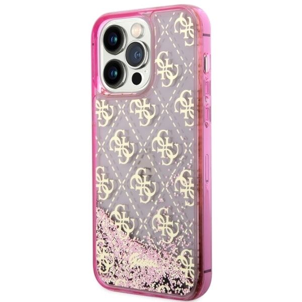 Guess case for iPhone 14 Pro Max 6,7&quot; GUHCP14XLC4PSGP pink hardcase Liquid Glitter 4G Translucent 3666339116262