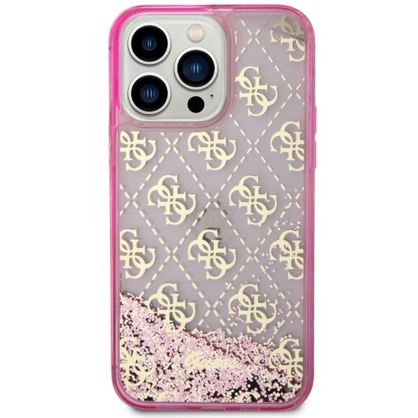 Guess case for iPhone 14 Pro Max 6,7&quot; GUHCP14XLC4PSGP pink hardcase Liquid Glitter 4G Translucent 3666339116262