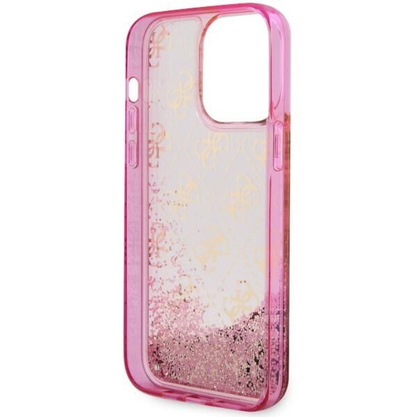 Guess case for iPhone 14 Pro Max 6,7&quot; GUHCP14XLC4PSGP pink hardcase Liquid Glitter 4G Translucent 3666339116262