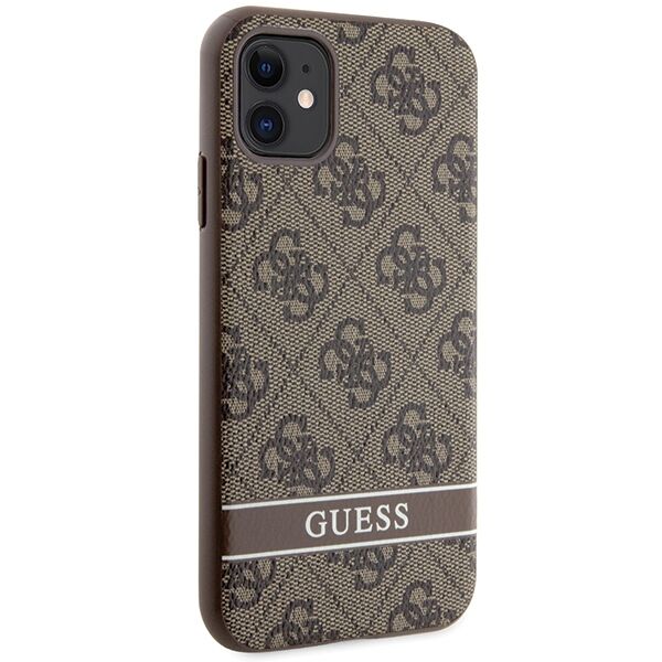 Guess case for iPhone 11 GUHCN61P4SNW brown HC 4G Stripe 3666339170110